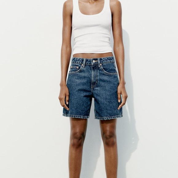 TRF Mid rise denim short - Picture 1 of 7